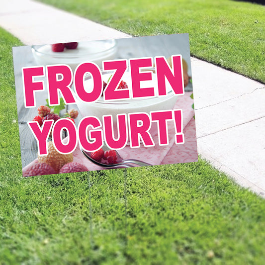 Frozen Yogurt Coroplast Yard Sign