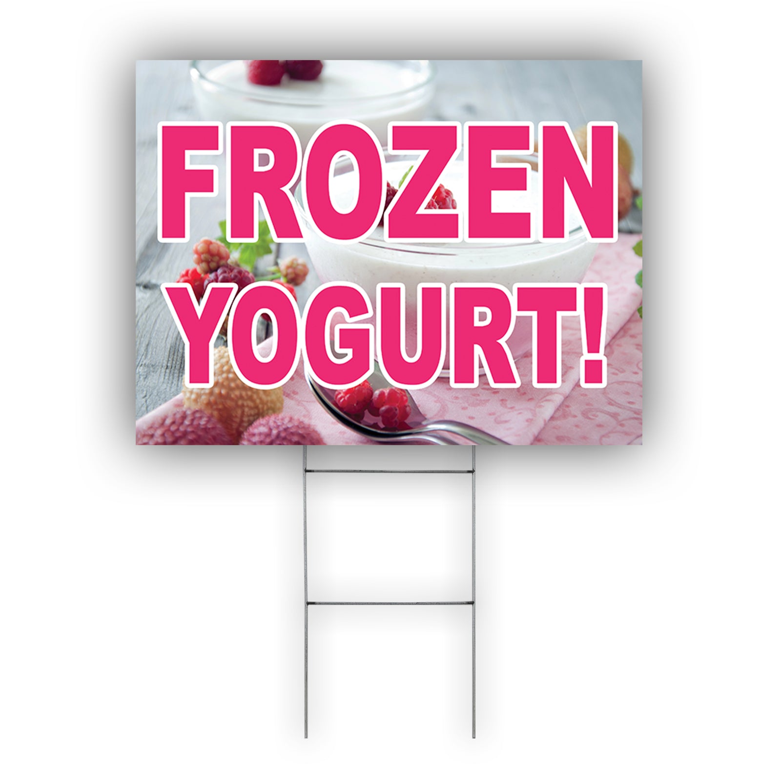 Frozen Yogurt Coroplast Yard Sign