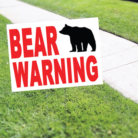 Bear Warning Coroplast Yard Sign