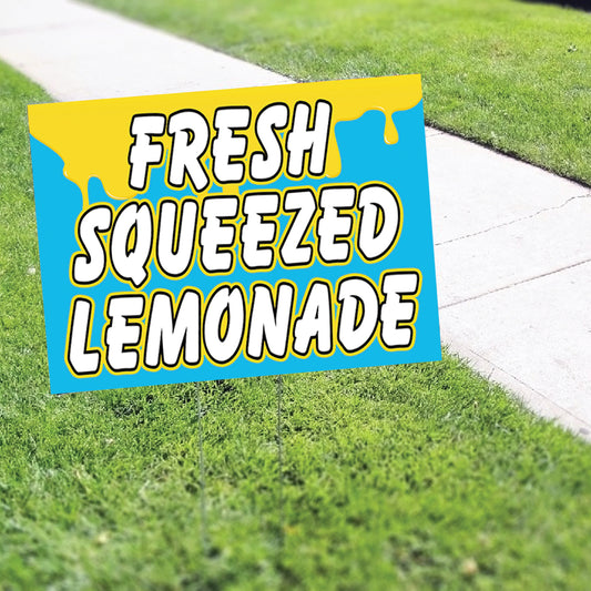 Fresh Squeezed Lemonade Coroplast Yard Sign
