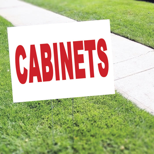 Cabinets Coroplast Yard Sign