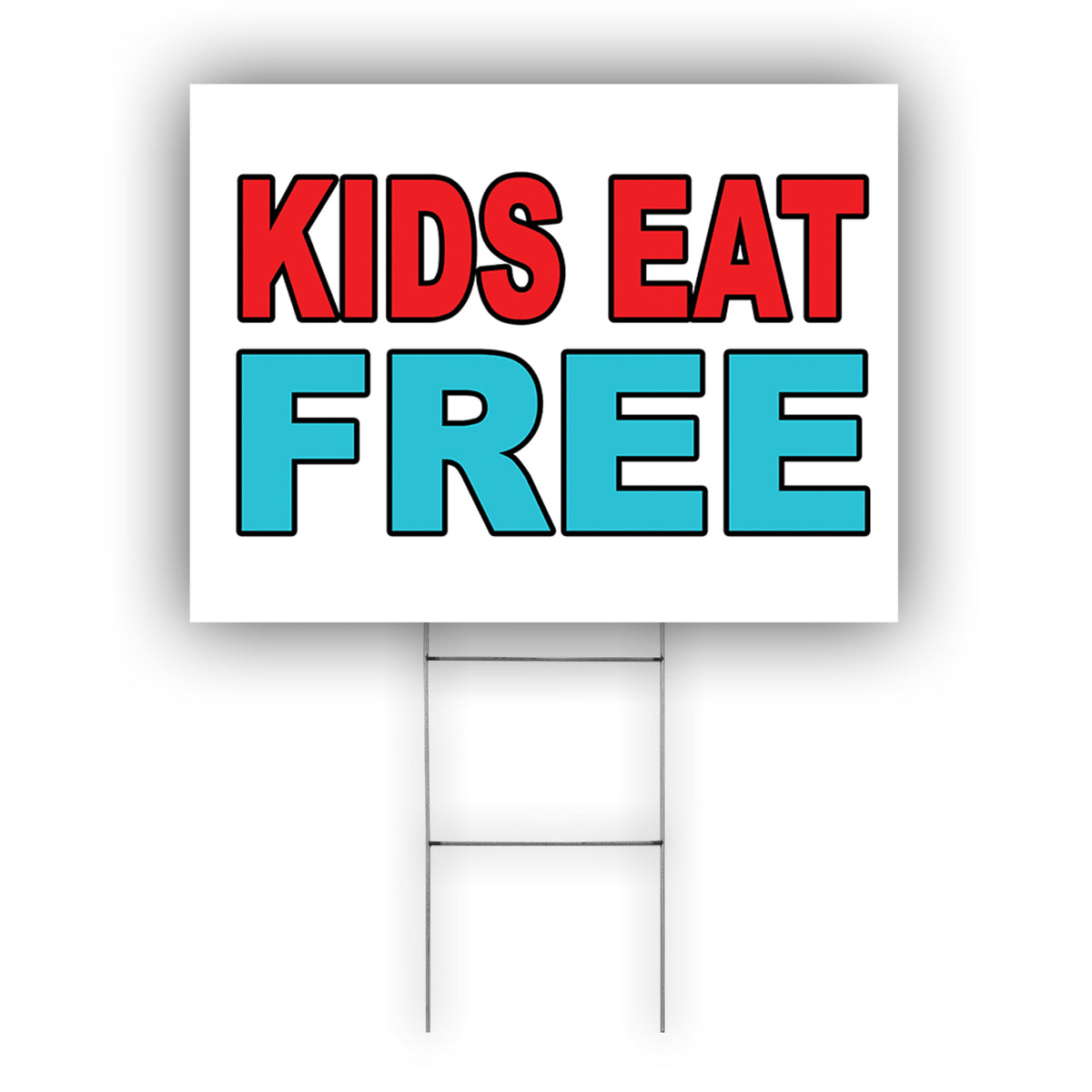 Activity Sign Eating Kids Eat Free Coroplast Yard Sign – Sign Fever