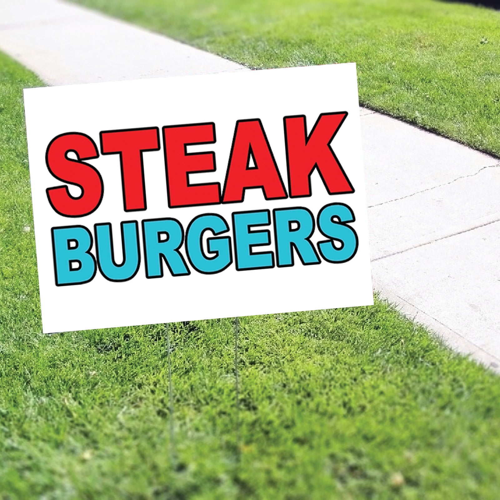 Steak Burger Coroplast Yard Sign