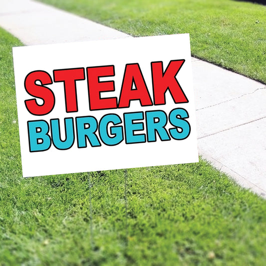 Steak Burger Coroplast Yard Sign