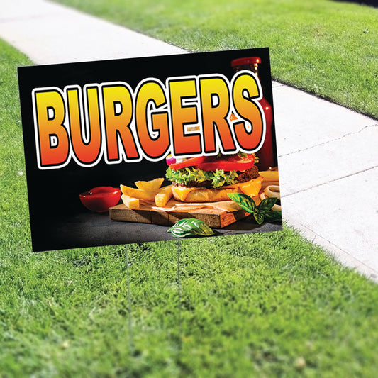 Burger Coroplast Yard Sign