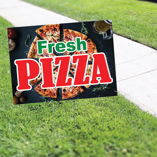 Fresh Pizza Coroplast Yard Sign