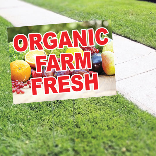 Organic Farm Fresh Coroplast Yard Sign