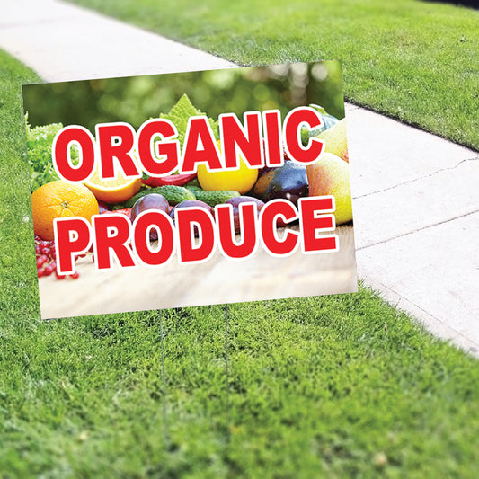 Organic Produce Coroplast Yard Sign