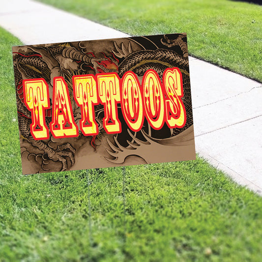 Tattoos Coroplast Yard Sign