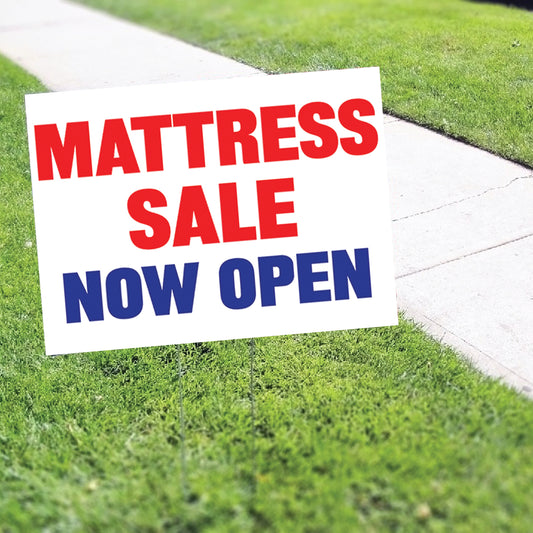 Mattress Sale Now Open Coroplast Yard Sign