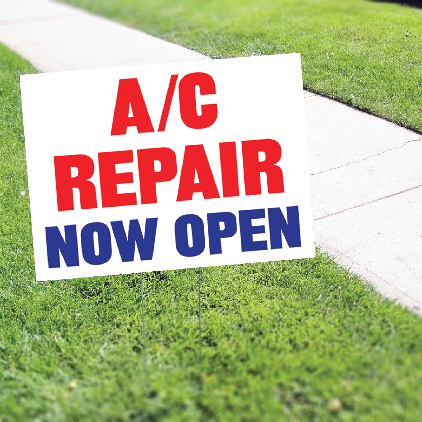 AC Repair Now Open Coroplast Yard Sign