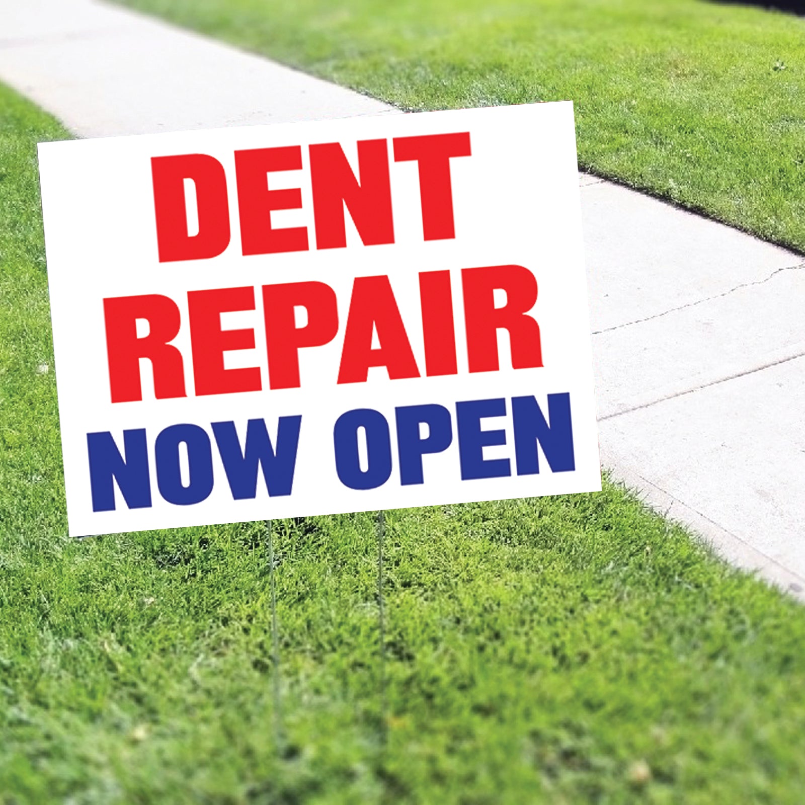 Dentside Sign Dent Repair Now Open Coroplast Yard Sign – Sign Fever