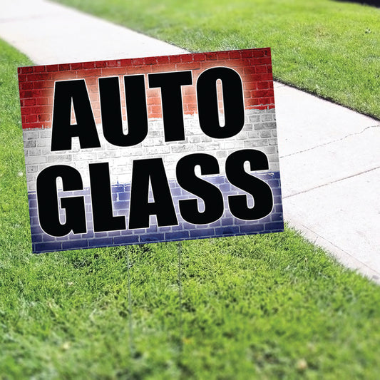 Auto Glass Coroplast Yard Sign