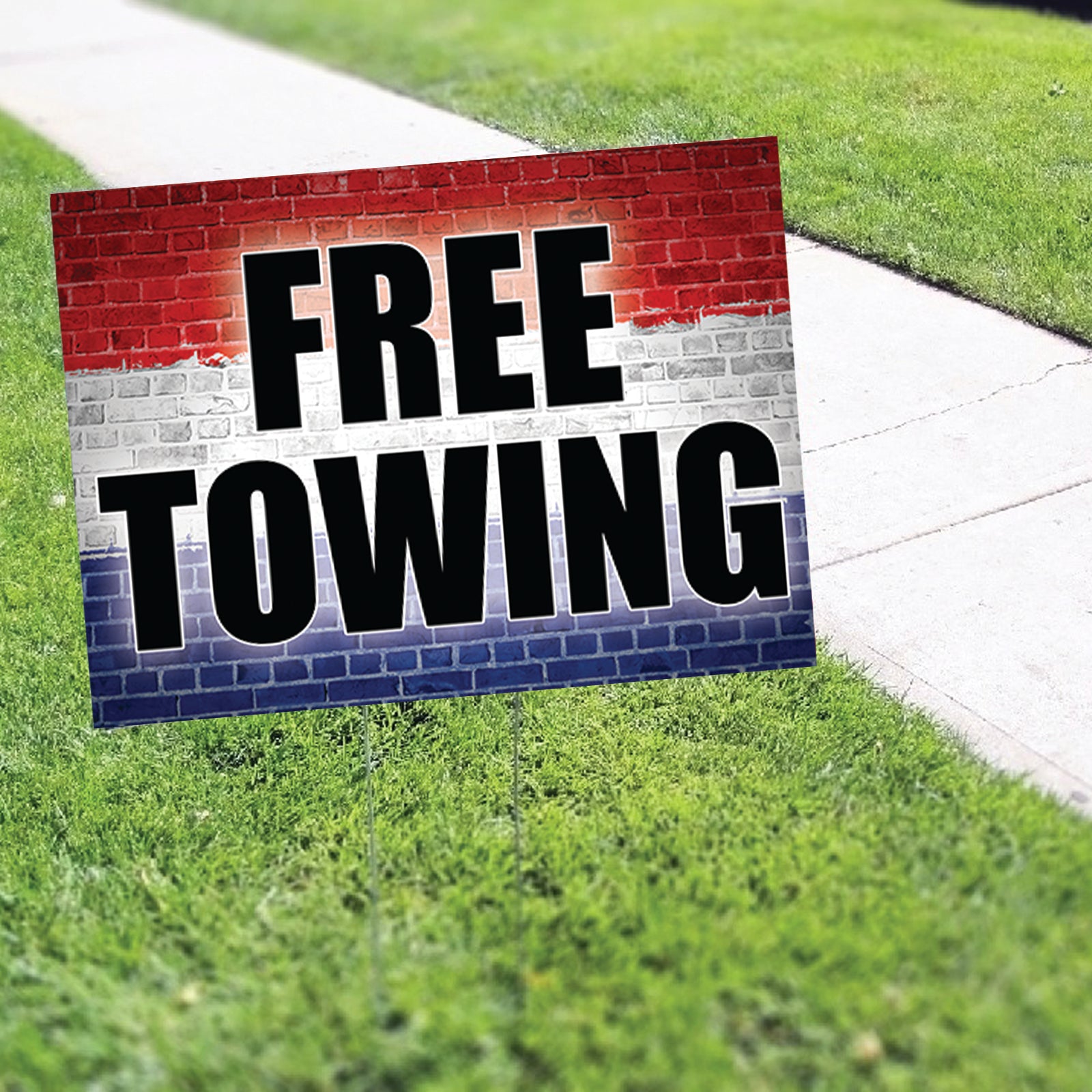 Free Towing Coroplast Yard Sign Sign Fever