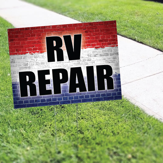 RV Repair Coroplast Yard Sign