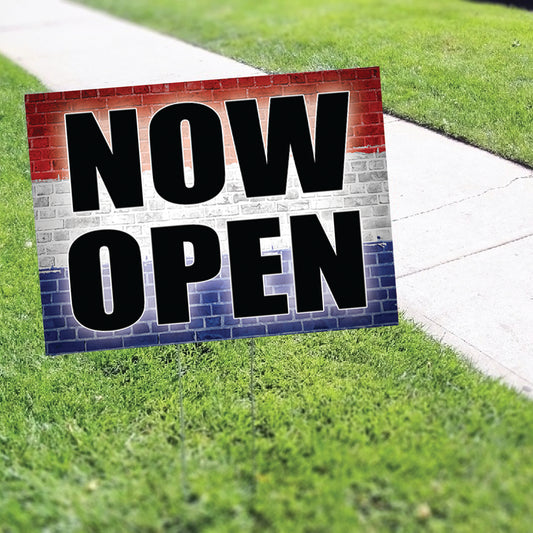Now Open Coroplast Yard Sign