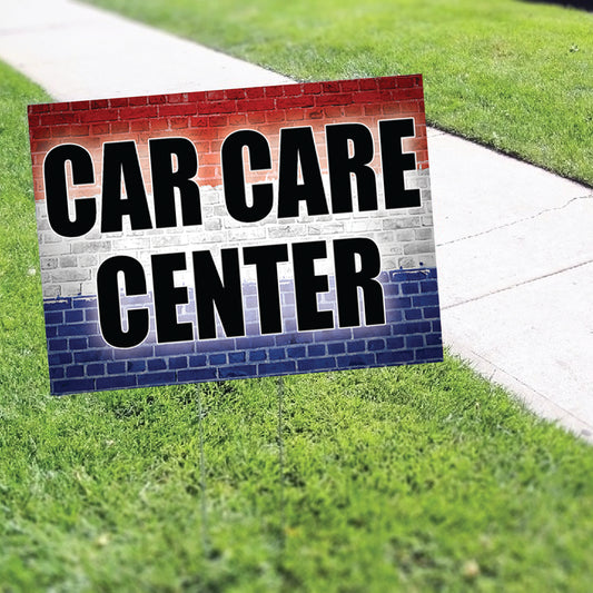 Car Care Center Coroplast Yard Sign