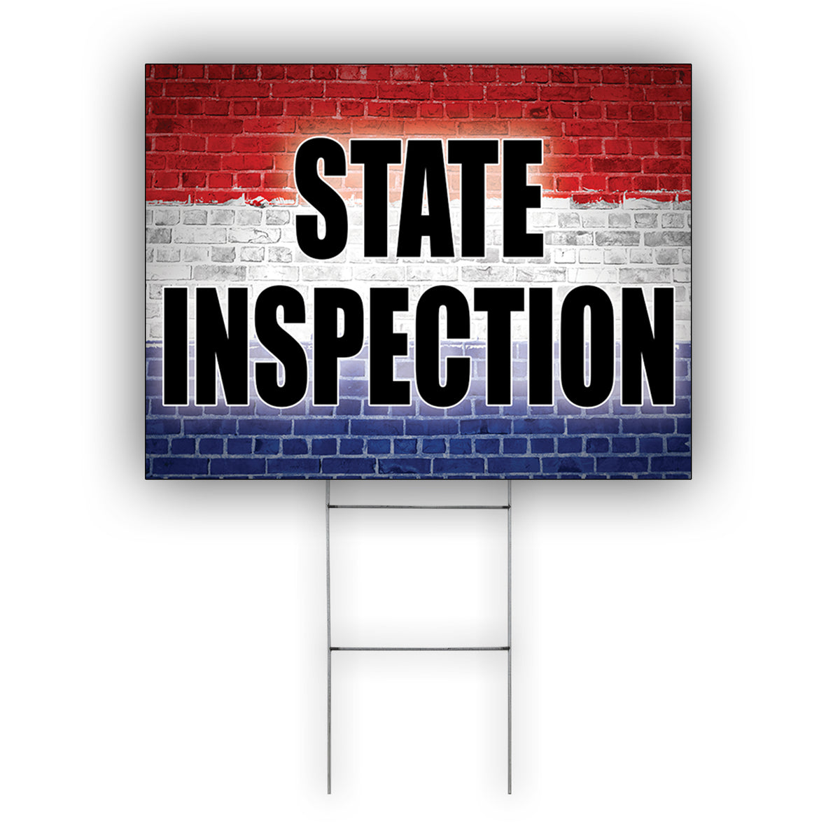 State Inspection Cursive State Inspection Coroplast Yard Sign – Sign Fever