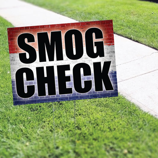 Smog Check Coroplast Yard Sign