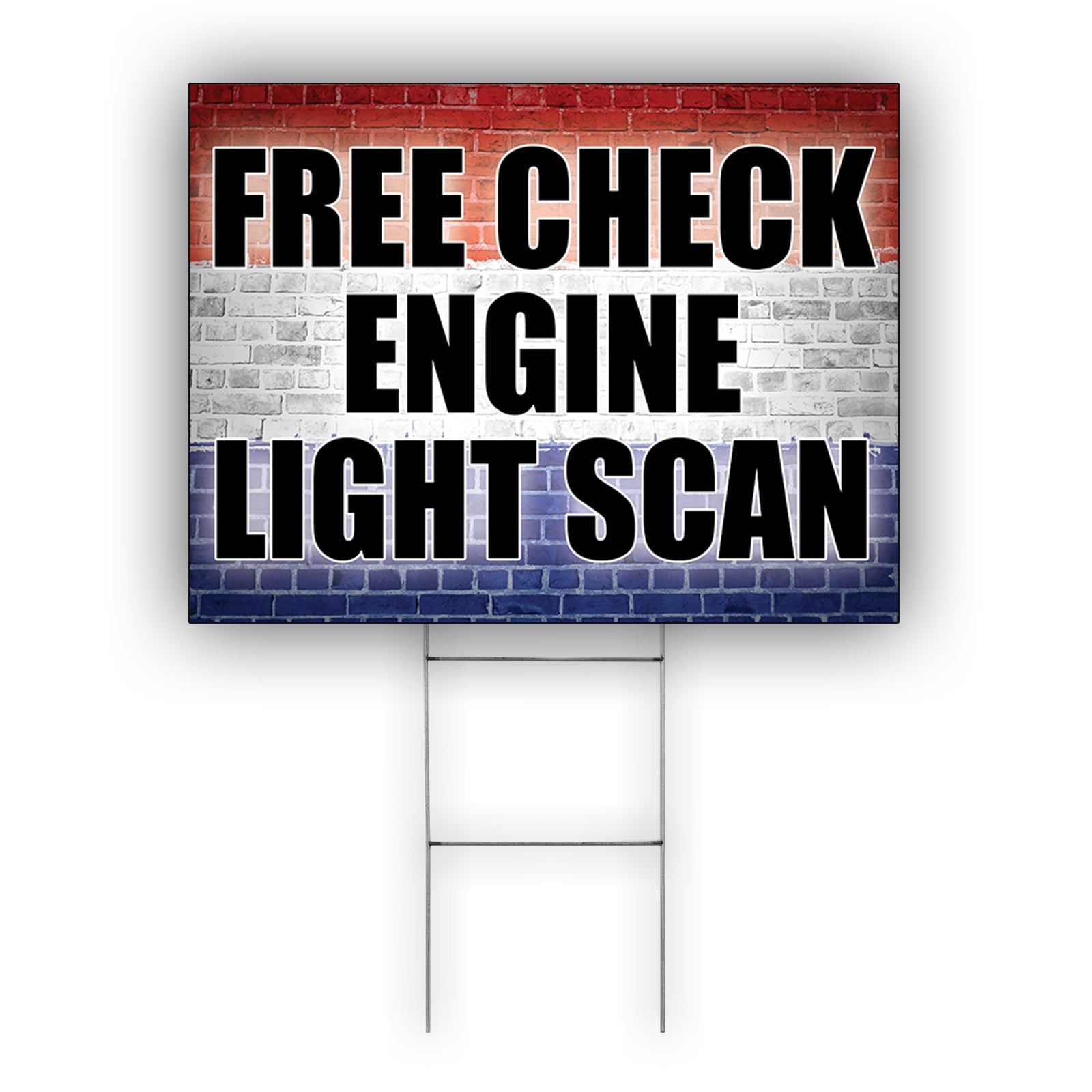 Free Check Engine Light Scan Coroplast Yard Sign - Sign Fever