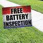 Free Battery Inspection Coroplast Yard Sign