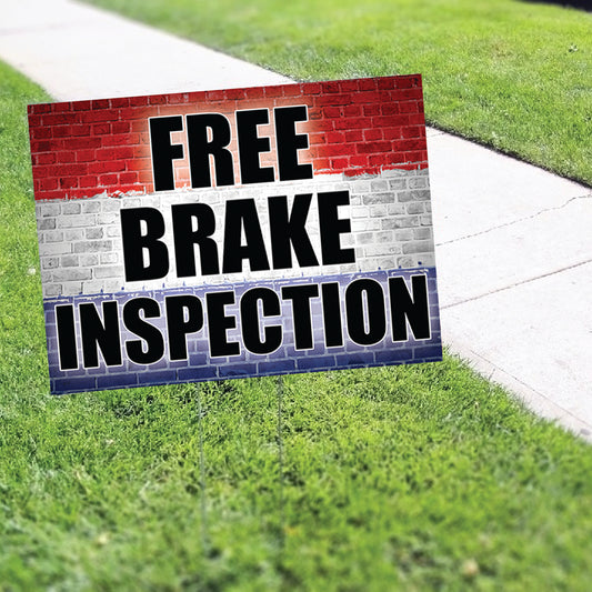 Free Brake Inspection Coroplast Yard Sign