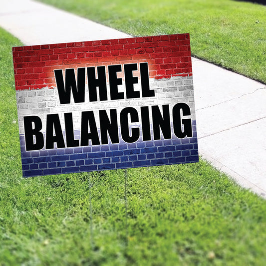 Wheel Balancing Coroplast Yard Sign