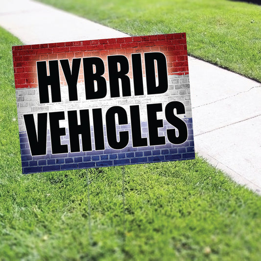 Hybrid Vehicle Coroplast Yard Sign