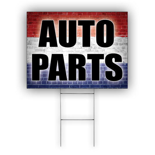 Auto Parts Coroplast Yard Sign