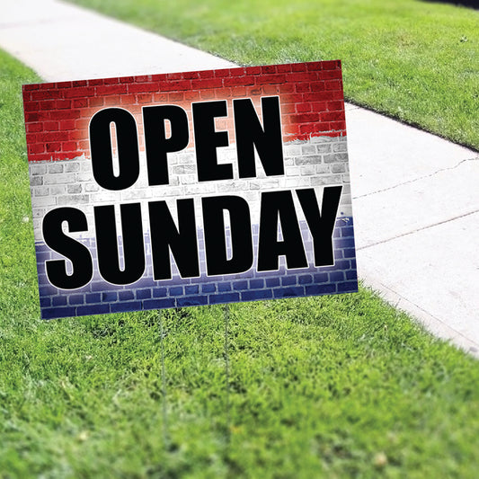 Open Sunday Coroplast Yard Sign