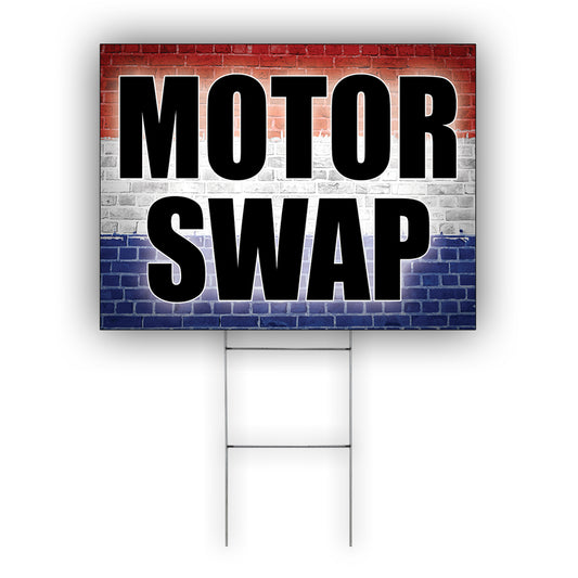 Motors Swap Coroplast Yard Sign
