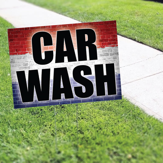 Car Wash Coroplast Yard Sign