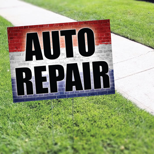 Auto Repair Coroplast Yard Sign
