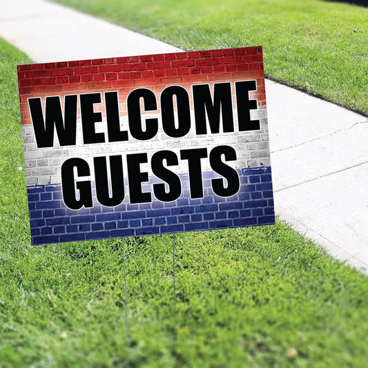 Welcome Guests Coroplast Yard Sign