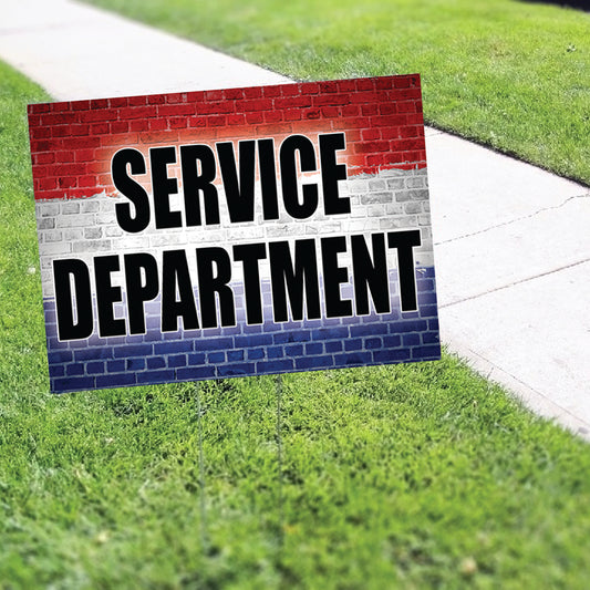 Service Department Coroplast Yard Sign