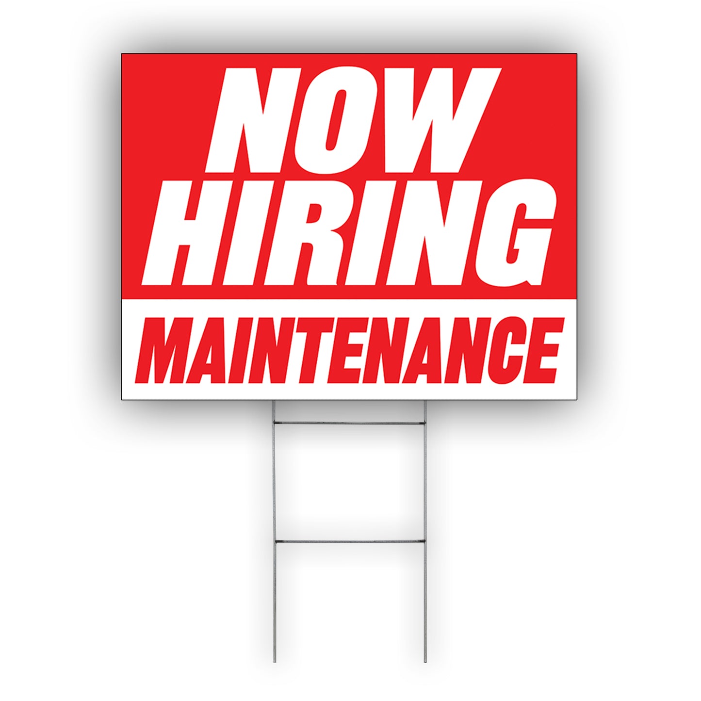 Now Hiring Maintenance Coroplast Yard Sign