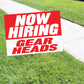 Now Hiring Gear Head Coroplast Yard Sign