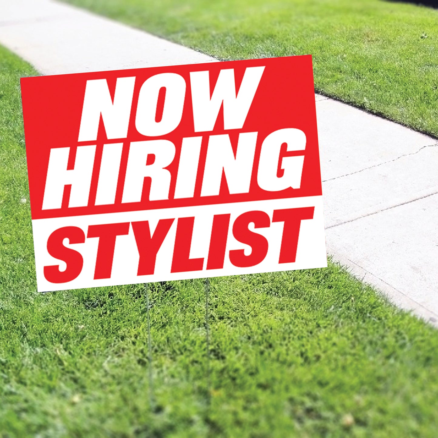 Now Hiring Stylist Coroplast Yard Sign