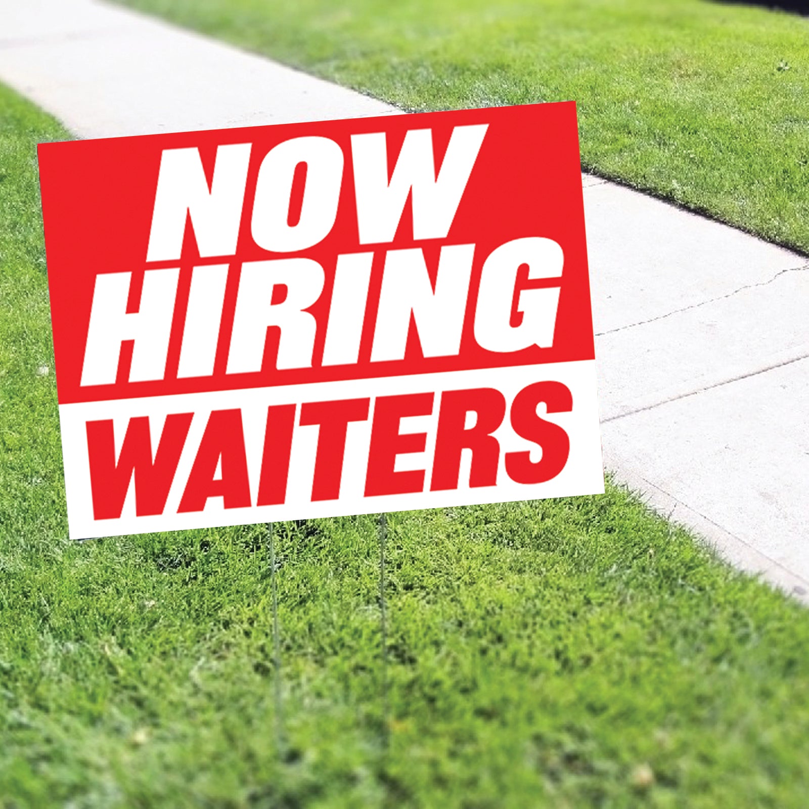 Now Hiring Waiters Coroplast Yard Sign