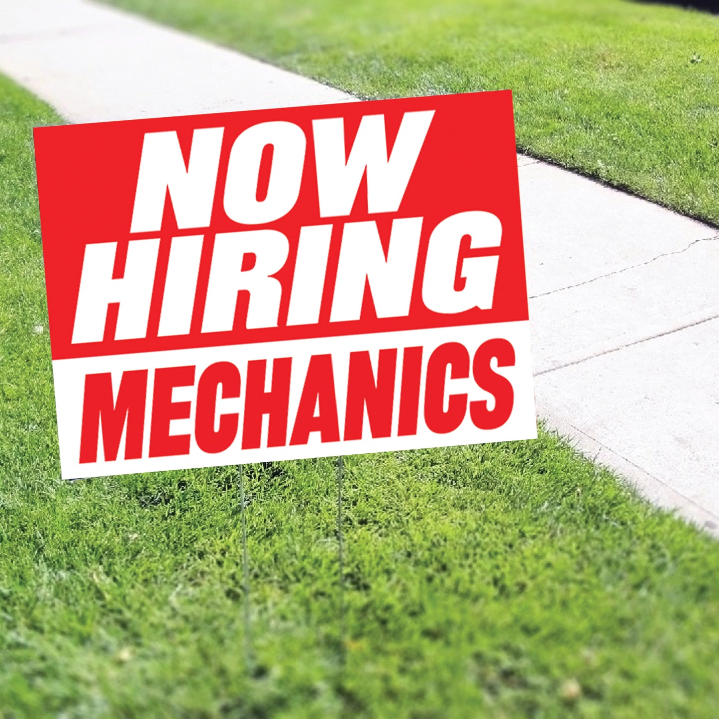 Now Hiring Mechanics Coroplast Yard Sign