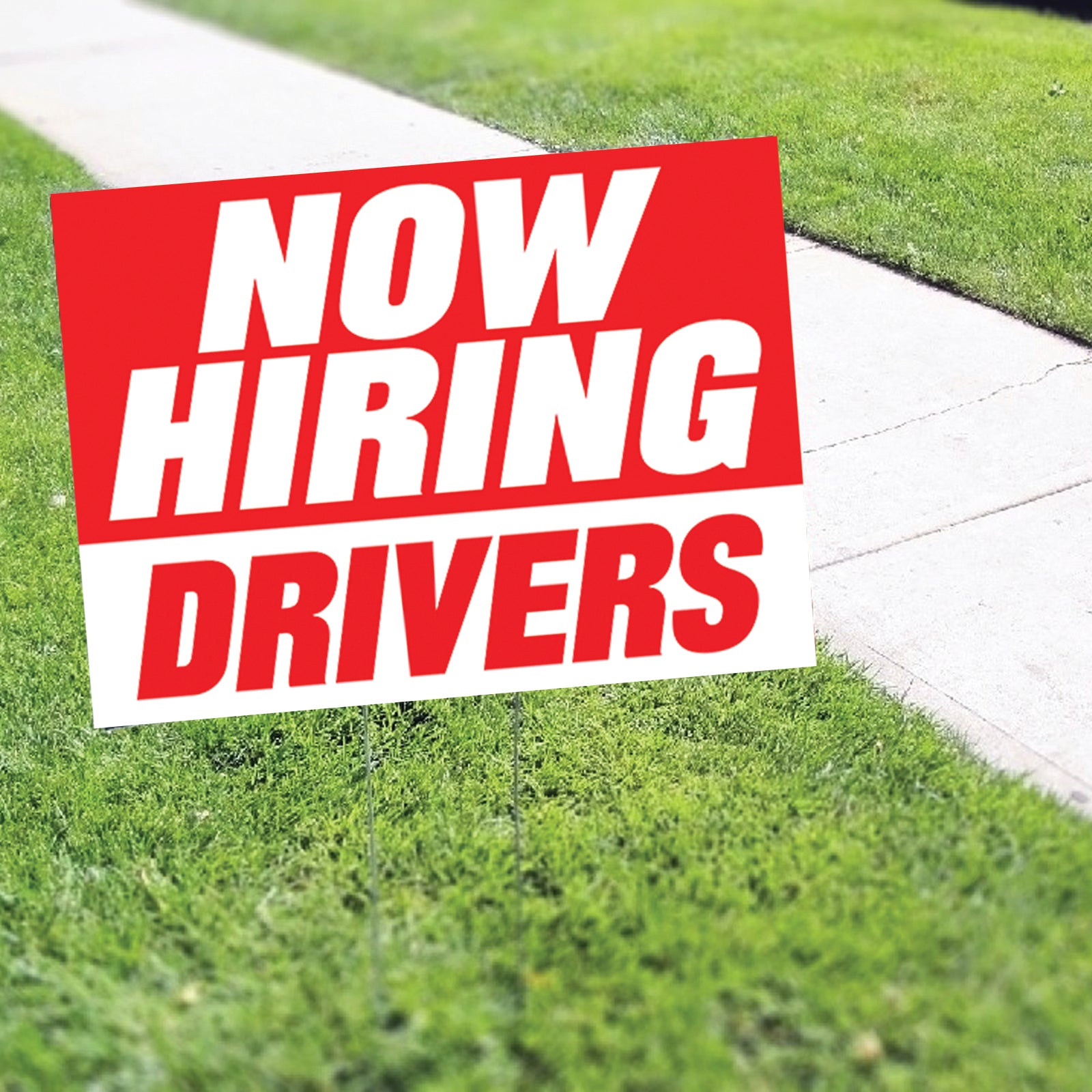Now Hiring Drivers Coroplast Yard Sign