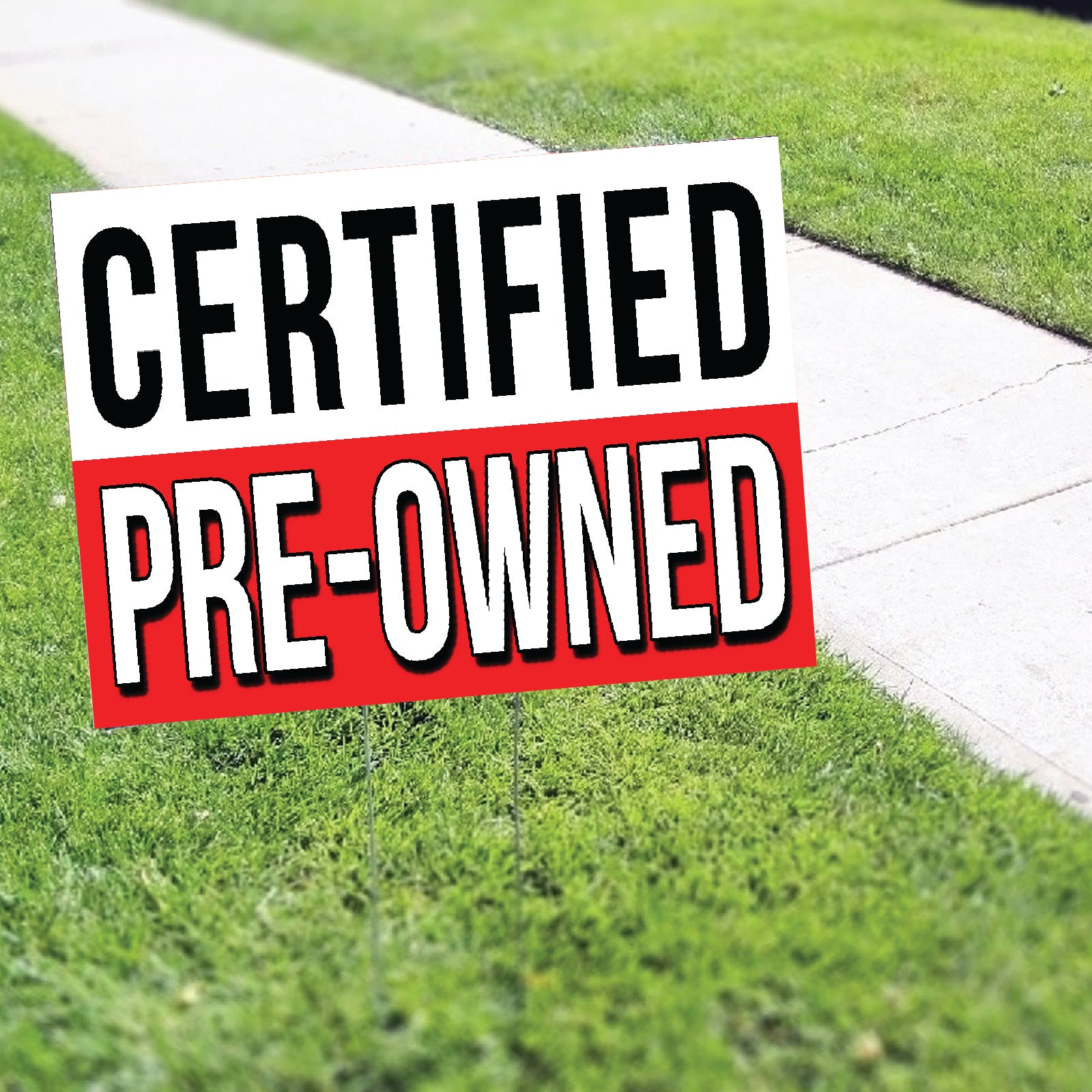 Certified Pre-Owned Coroplast Yard Sign