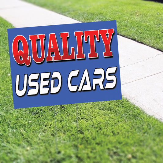 Quality Used Car Coroplast Yard Sign