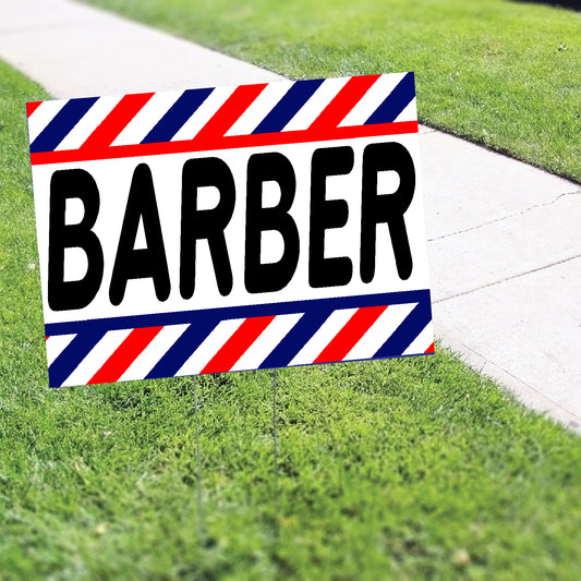 Barber Coroplast Yard Sign