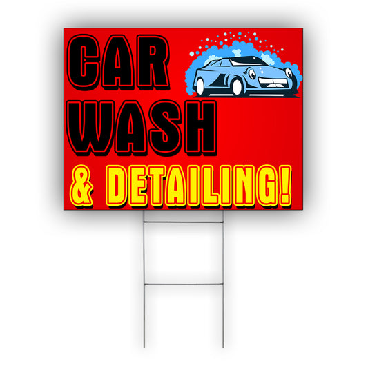 Car Wash And Detailing Coroplast Yard Sign