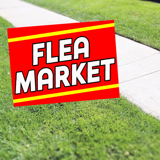 Flea Market Coroplast Yard Sign