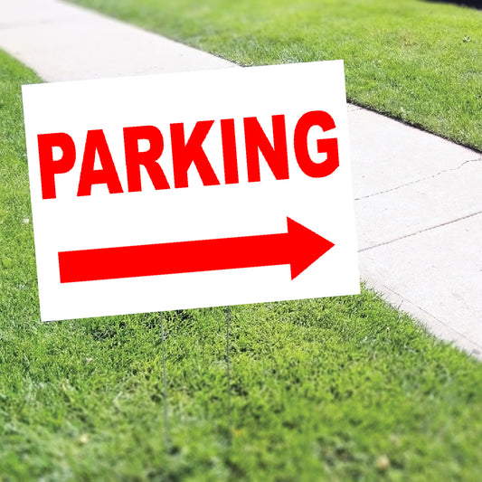 Parking Right Arrow Coroplast Yard Sign