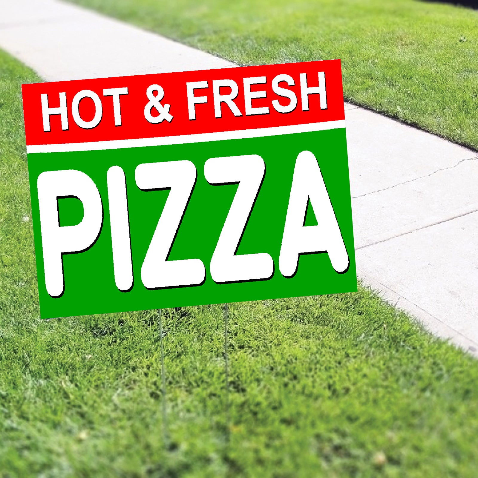 Hot And Fresh Pizza Coroplast Yard Sign