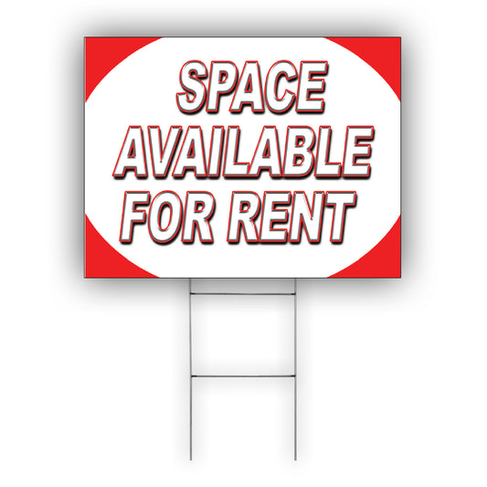 Space Available For Rent Coroplast Yard Sign