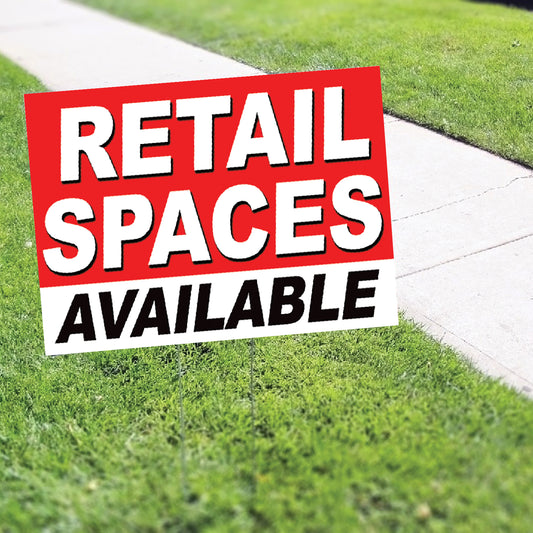 Retail Space Available Coroplast Yard Sign